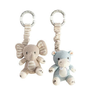 Living Textiles 2 Pack Stroller Toys - Elephant & Hippo