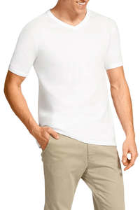Bonds Men's Raglan V Neck Tee 2 pack - white