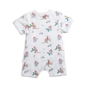 Tiny Twig Short Sleeve Zipsuit - Jingle Bells