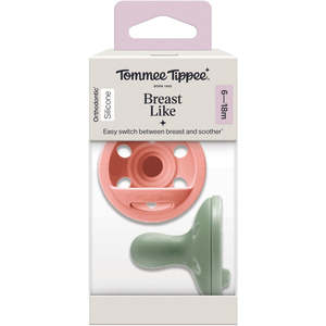 Tommee Tippee Breast-Like Silicone Soother 2 Pack 6-18 Months - Olive Pack