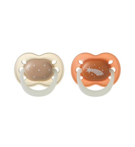 Tommee Tippee Night Glow Soother 0 - 6 months 2 Pack - Clay/Red Earth