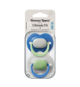 Tommee Tippee Ulitmate Fit Soother 18 - 36 months 2 Pack - Blue/Lime
