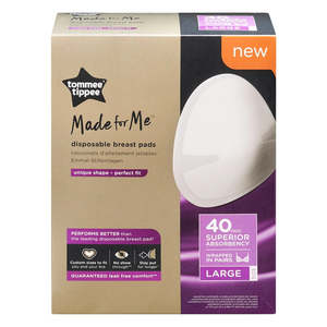 Tommee Tippee Made for Me Disposable Breast Pads Large 40 Pack Absorbent