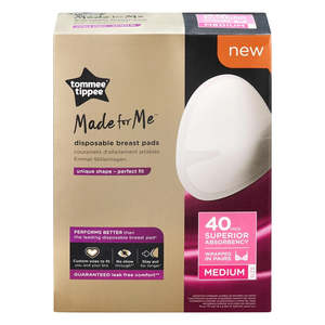 Tommee Tippee Made for Me Disposable Breast Pads Medium 40 Pack Absorbent