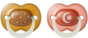 Tommee Tippee Night Glow Soother 18 - 36 months 2 Pack - Brown/Pink