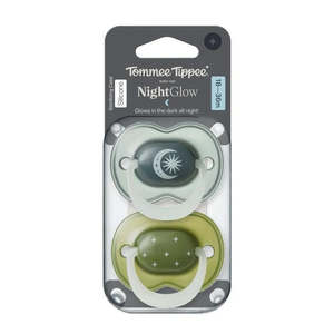 Tommee Tippee Night Glow Soother 18 - 36 months 2 Pack - Olive/Blue
