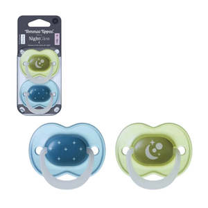 Tommee Tippee Night Glow Soother 6 - 18 months 2 Pack - Blue/Green