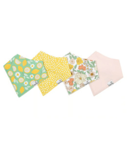 Copper Pearl Bandana Bib Set 4 Pack - Lemon