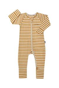 Bonds 2 Way Zip Wondersuit - Sweet Caramel & Seasame Seed Stripe