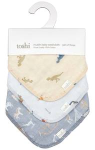 Toshi: Toshi Organic Muslin Washcloth 3 Pack - Lil Diggers