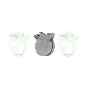Playette 3 Pack Preemie Mittens Grey/White