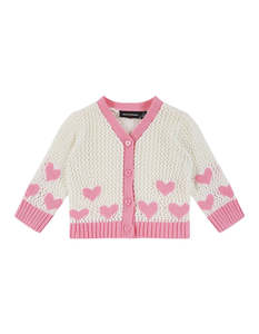 Rock Your Baby Heart Cardigan - Cream