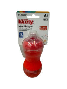 Nuby Mini Gripper With Silicone Band 180ml - Red