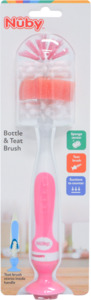 Nuby Bottle & Teat Brush - Pink