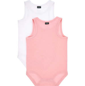 Bonds Baby Singletsuit 2 Pack - Pink/White