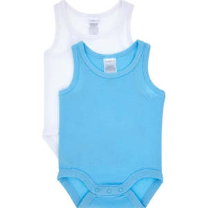 Bonds Baby Singletsuit 2 Pack - Blue/White