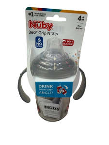 Nuby Tritan Spout Cup With Handles 360 Straw 240ml - Grey