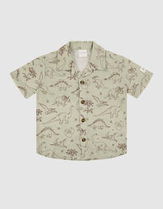 Fleur Harris 'Prehistorica' Verdan Shirt - Olive Leaf