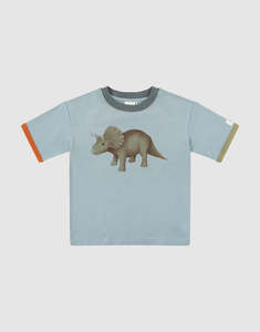 Fleur Harris 'Prehistorica' Creston Tee - Dusty Teal