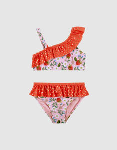 Fleur Harris 'Hearts Floral' Cascade Two Piece Swimsuit - Pink