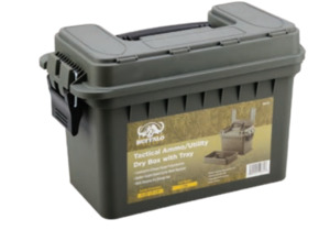 BUFFALO RIVER UTILITY DRY STORAGE BOX WITH TOOL TRAY OD GREEN 397mm x 203mm x 254mm