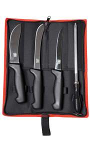 Buffalo River - Hunters 4 Pce Knife Set with Steel in a Cordura Zippered Case