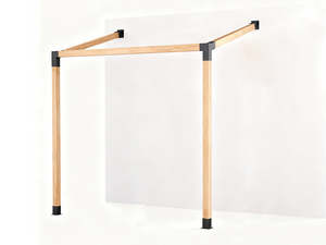 Steel Pergola Bracket: 15° Slanted Wall-Mount Pergola 3-Way Bracket Kit