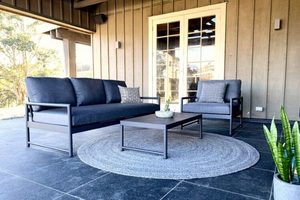 Aluminium Lounge Suites: Ti Point Outdoor Lounge Suite: 3-seater,chair & coffee - Outside Space