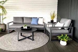 Unwind Range: 3-seater sofa, single chair,& Stella round coffee table ( charcoal&hellip;