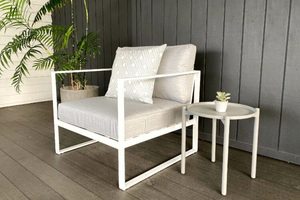 Single Chairs: Happy Hour Single Outdoor Chair (white frame) - Outside Space