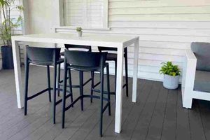 Dinner at Ours Range: white 1.4 M Outdoor Bar Table & 4 Vondom Bar Chairs (3&hellip;
