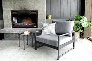 Outdoor Coffee/Side Tables: INSPO SIDE TABLE, 4-LEG CHARCOAL Outdoor Furniture - Outside Space NZ