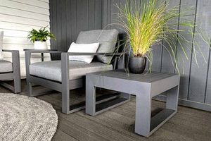 Outdoor Coffee/Side Tables: BASK SMALL SIDE TABLE CHARCOAL - Outside Space