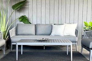 3 Seaters Sofas: Haven Rope Outdoor 3-Seater (charcoal frame/fabric) - Outside Space