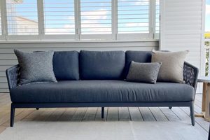 3 Seaters Sofas: Haven Rope Outdoor 3-Seater (charcoal frame/fabric) - Outside Space
