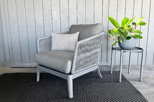 Single Chairs: Haven Rope Single Outdoor Armchair (charcoal frame/fabric) - Outside Space