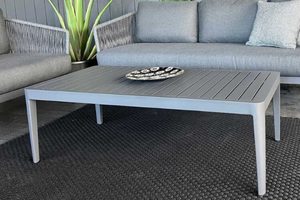 Outdoor Coffee/Side Tables: Haven Aluminium Outdoor Coffee Table (Charcoal) - Outside Space