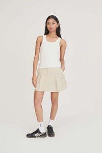Huffer: Huffer Cargo Mini Skirt - Beige