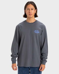 Mens Tees: Quiksilver Heritage Sun LS Tee - Iron Gate