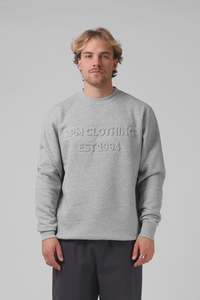 Mens Jumpers And Hoodies: RPM Emboss Crew - Grey Marle