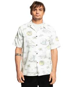 Mens Shirts: Quiksilver DNA Destination Island SS Shirt - Snow White