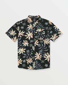 Mens Shirts: Volcom Floral Motion SS Shirt - Black