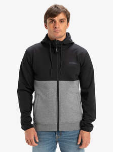 Mens Jackets: Quiksilver Burnz Zip Thur Hood - Black