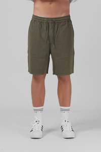 Shorts: RPM Linen Short - Dark Olive