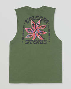 Mens Tanks Singlets: Volcom Stone Spectacle Sleeveless Tee - Dark Pine