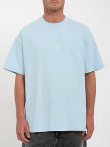 Mens Tanks Singlets: Volcom Ripple Stone Loose SS Tee - Misty Blue