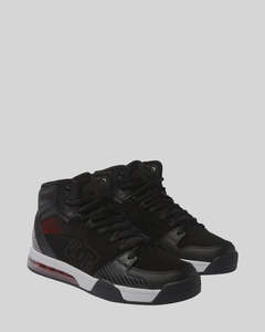 Footwear: DC Versatile Hi High Top Shoes - Black/Red/Grey