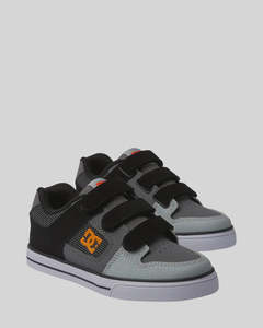Footwear: DC Kids Pure V Shoe - Grey/ Orange