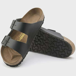 Footwear: Birkenstock Arizona Smooth Leather - Black