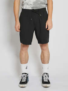 Mens Boardies 1: Volcom Stones Hybrid Elasticated Waist Short 18" - Black